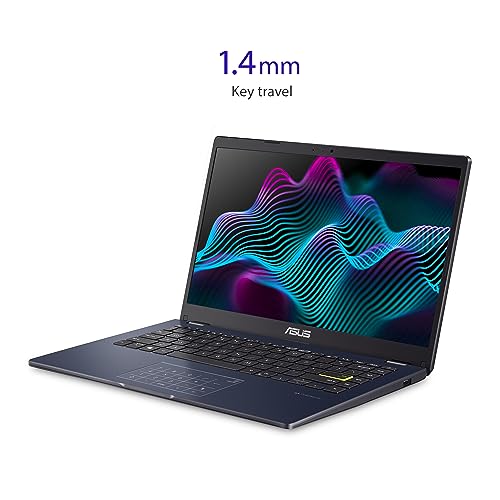 ASUS0 Vivobook Go 14 L410 Ultra Thin Laptop, 14” FHD Display, Intel Celeron N4020 Processor, 4GB RAM, 64GB eMMC, NumberPad, Windows 11 Home in S Mode, 1 Year Microsoft 365, Star Black, L410MA-AH02