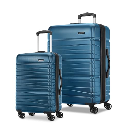 Samsonite Evolve Se Hardside Expandable Luggage with Double Spinner Wheels, Caribbean Blue, 2PC Set (CO/L)