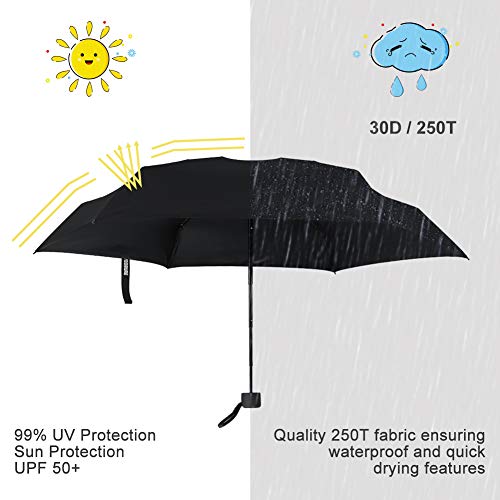 Yoobure Small Mini Umbrella with Case Light Compact Design Perfect for Travel Lightweight Portable Parasol Outdoor Sun&Rain Umbrellas