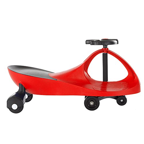 Wiggle Car Ride On Toy – No Batteries, Gears or Pedals – Twist, Swivel, Go – Outdoor Ride Ons for Kids 3 Years and Up by Lil’ Rider, Red and Black.