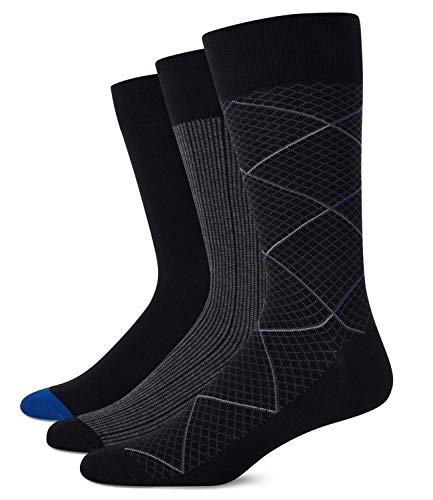 Cole Haan Men's Dress Socks - Patterned Crew Socks (3 Pack)