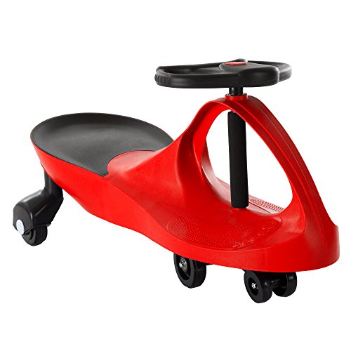 Wiggle Car Ride On Toy – No Batteries, Gears or Pedals – Twist, Swivel, Go – Outdoor Ride Ons for Kids 3 Years and Up by Lil’ Rider, Red and Black.