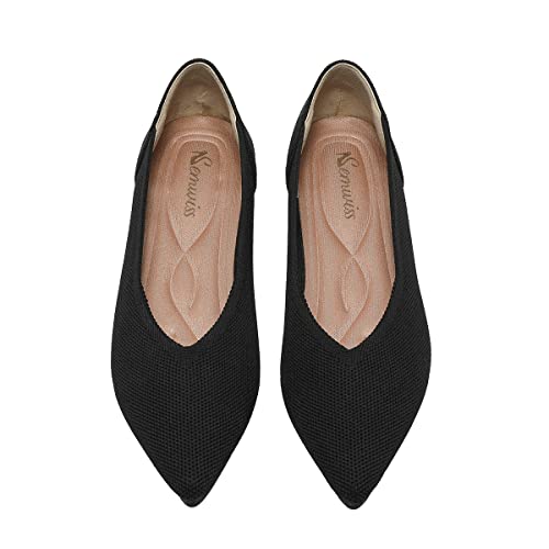 Semwiss Women's Ballet Flats Comfortable Casual Dressy Shoes,Work Flats Office Shoes Pointed Toe Leopard Flats.