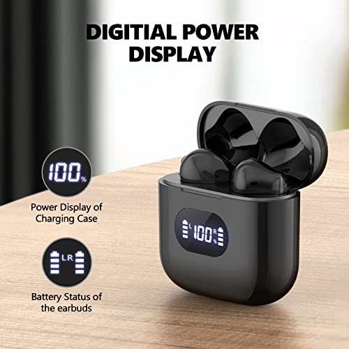 Wireless Earbuds Bluetooth 5.3 Headphones 40Hrs Playback Bass Sound Ear Buds with Waterproof in-Ear Earbud Earphones Wireless Charging Case with LED Power Display for Sport/Workout/Office/Home Black