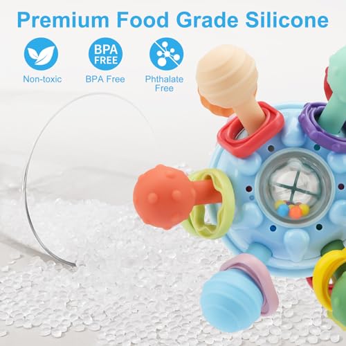 TOHIBEE Baby Montessori Sensory Toys for 0-6 6-12 Months, Food Grade Teething Toys for Babies 0 3 6 9 12 18 Months, Newborn Infant Learning Developmental Toys Gifts for 1 2 Year Old Boys Girls