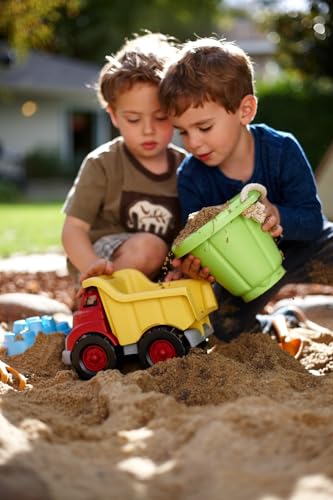 Green Toys Dump Truck, Red/Yellow CB - Pretend Play, Motor Skills, Kids Toy Vehicle. No BPA, phthalates, PVC. Dishwasher Safe, Recycled Plastic, Made in USA.