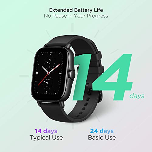 Amazfit GTS 2e Smart Watch for Men, Alexa Built-In, Health & Fitness Tracker with GPS, 90 Sports Modes, 14 Day Battery Life, Blood Oxygen Heart Rate Sleep Monitoring, 5 ATM Waterproof, Black