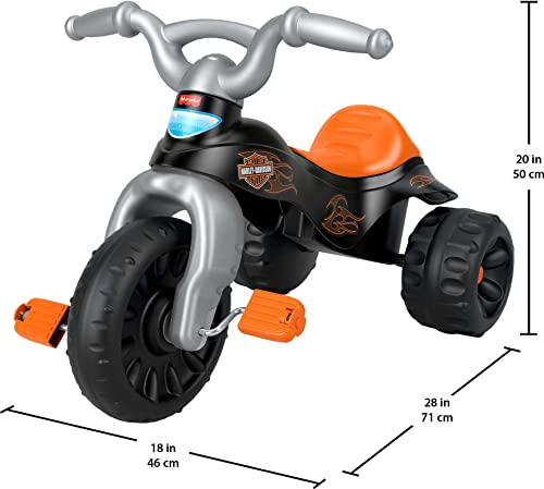 Fisher-Price Harley-Davidson Toddler Tricycle Tough Trike Bike with Handlebar Grips and Storage for Kids (Amazon Exclusive), Black