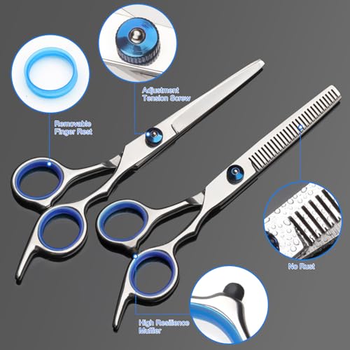Amazon Hair Cutting Scissors Set, Professional Stainless Cutting Hair Scissors, Barber Hair Cutting Scissors Thinning Shears Sharp Blades Hairdresser Haircut for Women/Men/kids, LFJ1234