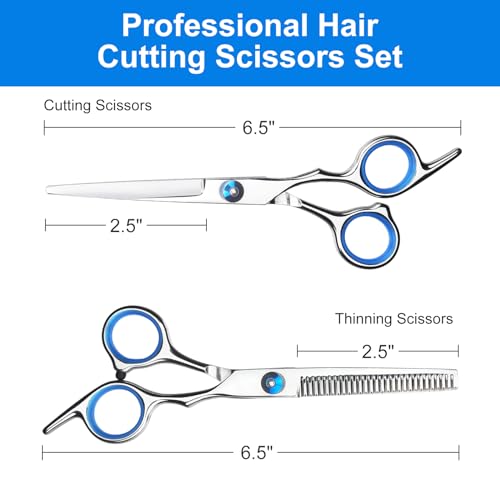 Amazon Hair Cutting Scissors Set, Professional Stainless Cutting Hair Scissors, Barber Hair Cutting Scissors Thinning Shears Sharp Blades Hairdresser Haircut for Women/Men/kids, LFJ1234