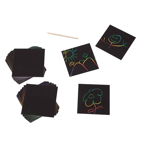 Melissa & Doug Scratch Art Rainbow Mini Notes (125) With Wooden Stylus - Color Scratch Art Mini Notes, Party Favors, Stocking Stuffers, Arts And Crafts For Kids