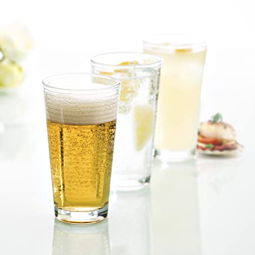 Fortessa Basics Arcade Everyday 12 Pack Set Glassware Kitchen and Barware Great for: Beer, Cocktails, Water, Juice, Iced Tea, Soft Drinks., Pint/Mixing Glass, 16 Ounce