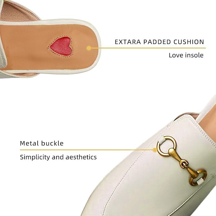 Amazon Vertundy Women's Mules Low Heel Flats Leather Slip On Backless Sandals for Girls Lady Work Slides