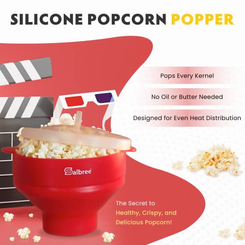 Salbree The Original Microwave Popcorn Popper, Silicone Popcorn Maker