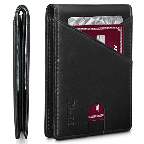 Zitahli Wallet for Men,Mens Wallet,Slim Leather Bifold,RFID Blocking 11 Slots Gift Box