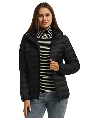 Wantdo Women's Hooded Packable Ultra Light Weight Short Down Jacket