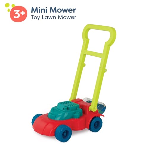 Amazon B. toys – Toy Lawn Mower – Bead Tumbler – Classic Push Toy for Kids, Toddlers – Easy Folding Storage - Indoor Outdoor Push Gardening Summer Toy– 3 Years + – Mini Mower
