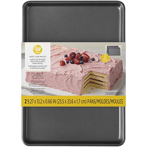 Wilton Easy Layers Sheet Cake Pan, 2-Piece Set, Rectangle Steel Sheet Pan