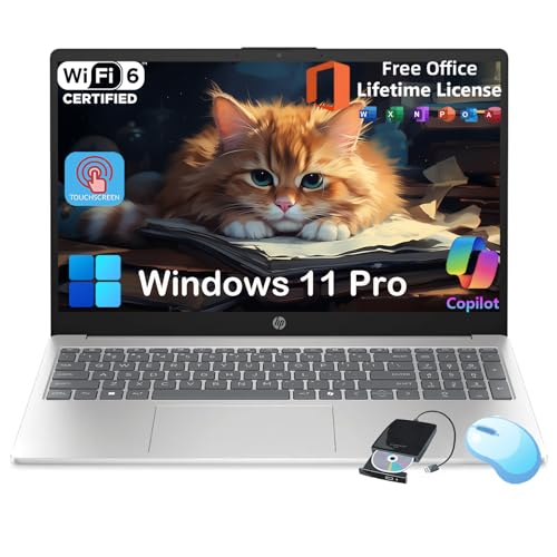 Amazon HP Flagship 15.6 Touchscreen Laptop Computer - w/MS Office Lifetime • Intel 13th Gen Core i3 (Up to 4.5GHz) • HD Touch Display • for Business & Student • AI Copilot • Win 11 Pro (32GB RAM | 1TB SSD)