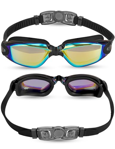 2 Pack Kids Swim Goggles, Swimming Goggles for Kids Toddler Youth 3-8/6-14, Anti-Fog Pool Goggles Child Boys Girls