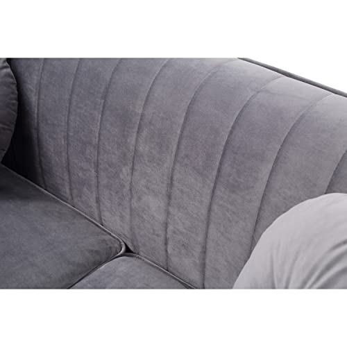 Amazon Glory Furniture Delray Velvet Sofa in Gray