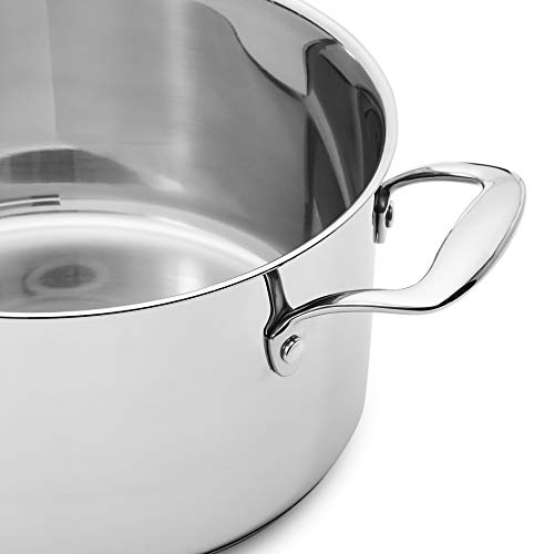 Amazon Basics Stainless Steel 11-Piece Cookware Set, Pots and Pans, Silver