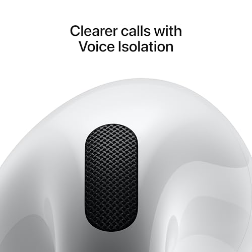 Amazon Apple AirPods 4 Wireless Earbuds, Bluetooth Headphones, Personalized Spatial Audio, Sweat and Water Resistant, USB-C Charging Case, H2 Chip, Up to 30 Hours of Battery Life, Effortless Setup for iPhone