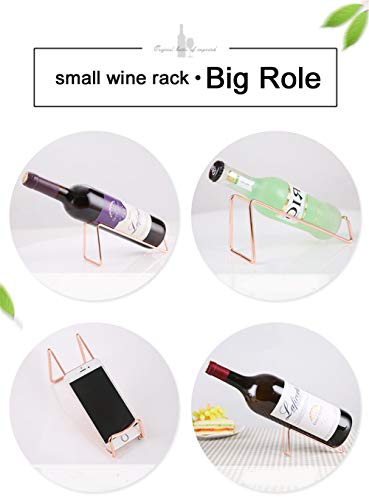 CdyBox Creative Metal Red Wine Rack Single Wine Bottle Holder Rack Display for Home Living Room Wine Rack (Silver)