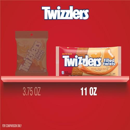 Amazon TWIZZLERS Filled Twists Orange Cream Pop Flavored, Chewy Candy Bags, 11 oz (12 Count)