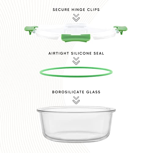 JoyJolt JoyFul 24pc Borosilicate Glass Storage Containers with Lids. 12 Airtight, Freezer Safe Food Storage Containers, Pantry Kitchen Storage Containers, Glass Meal Prep Container for Lunch