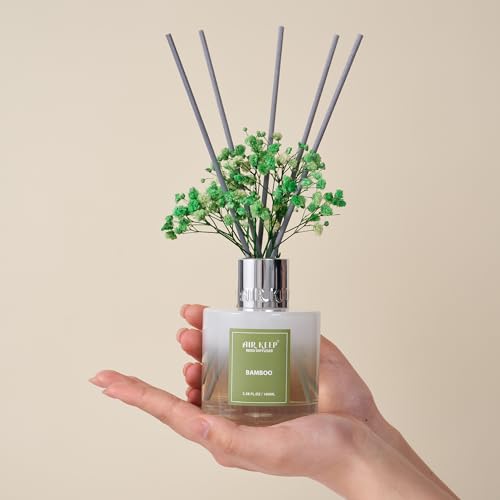 Amazon Airkeep Reed Diffuser Set - 3.38 fl oz(100ml) Bamboo Scent Diffuser Home Fragrance Diffuser Set Includes 8 Reed Diffuser Sticks,Home Decor & Office Decor, Fragrance and Gifts