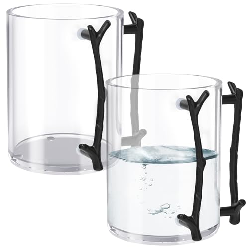 Amazon Jurtmy 2 Pcs Judaica Hand Washing Cup with Dual Handles, Clear Acrylic Hand Washing Cup for The Jewish Ritual & Netilat Yadayim (Black Handle)