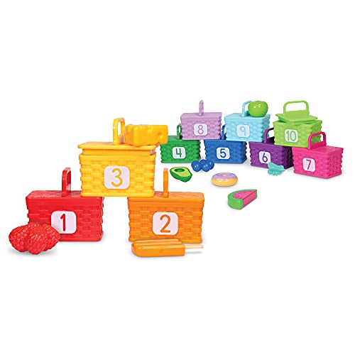 Learning Resources Sorting Surprise Picnic Baskets, Toddler Sorting & Matching Skills Toy, Fine Motor Skills, Preschool Educational Toys, 32 Pieces, Ages 3+