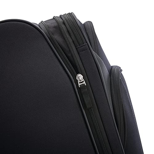 American Tourister 4 KIX 2.0 Softside Expandable Luggage with Spinners, Black, 3PC  (CO/MED/LG)