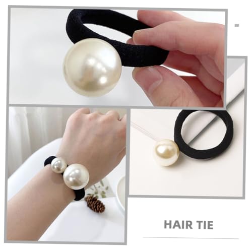 Pearl Hair Accessories for Girls - 10 Pcs Tiara Pearls for Elastic Ponytail Holders, Rubber Bands, and Hair Ropes