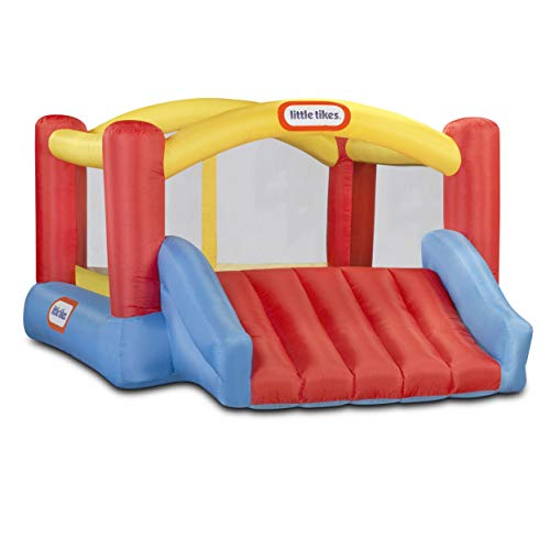 Amazon Little Tikes Jump 'n Slide Inflatable Bouncer Includes Heavy Duty Blower With GFCI, Stakes, Repair Patches, And Storage Bag, for Kids Ages 3-8 Years