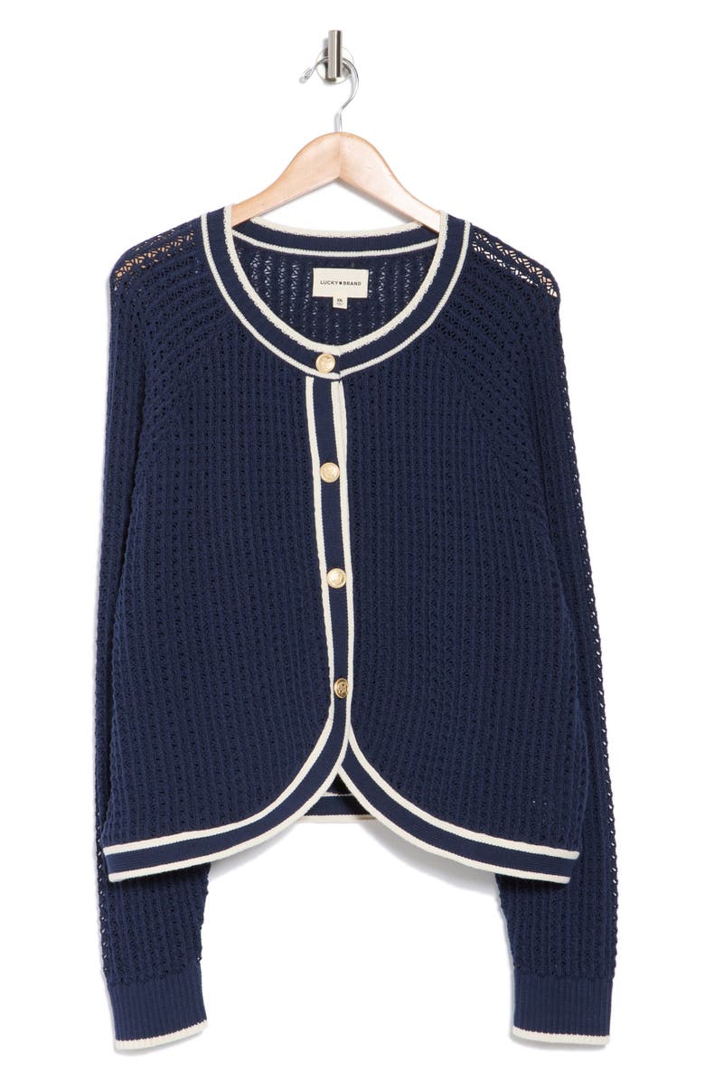 Lucky Brand Cotton Blend Sweater Jacket