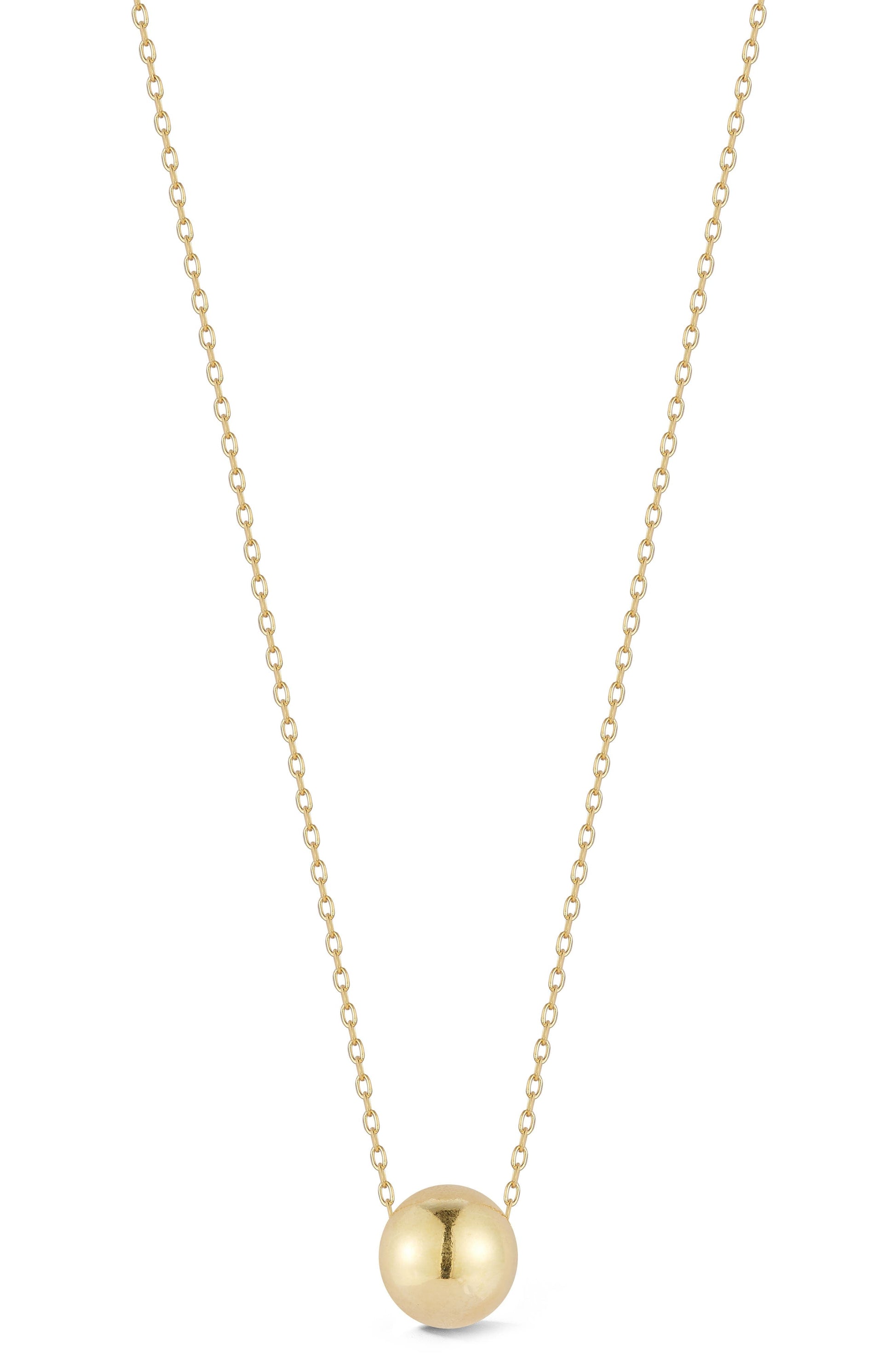 Ember Fine Jewelry 14K Yellow Gold Ball Pendant Necklace, Main, color, GOLD