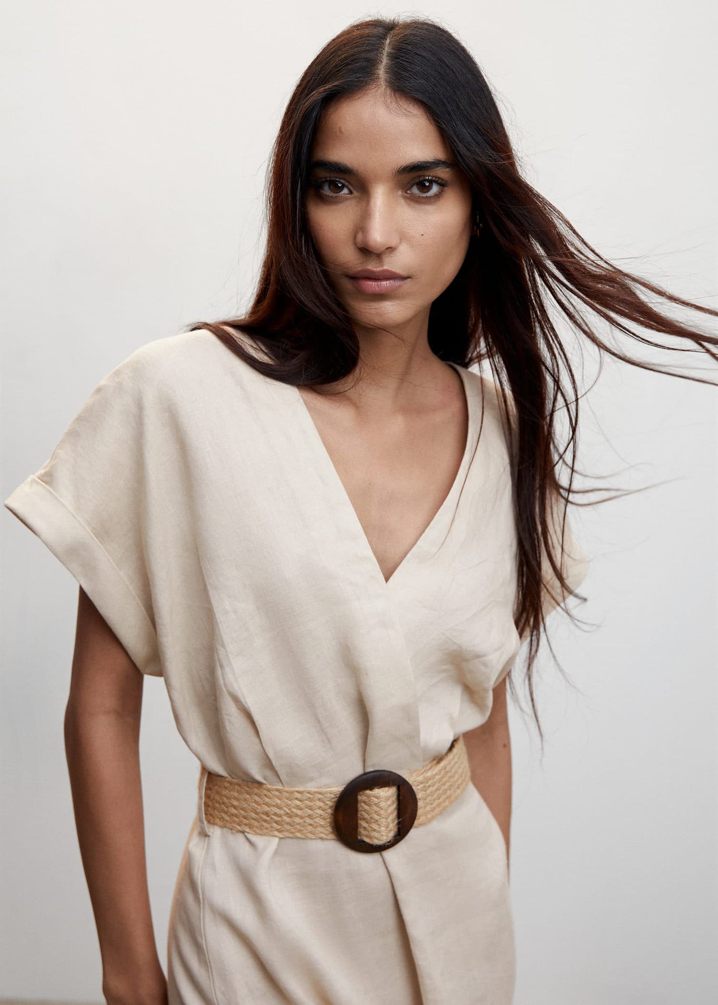 Belt linen dress - Details of the article 1