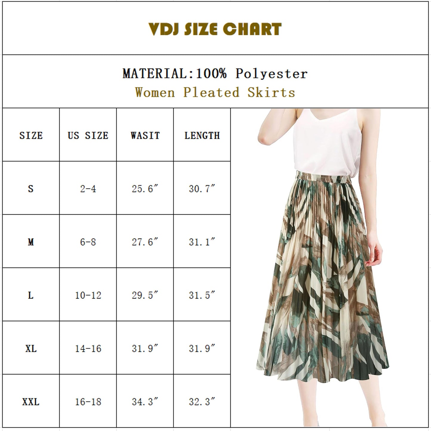 Walmart VDJ Women Floral Printed Skirts High Waisted Flattering Summer Beach A-Line Flowy Midi Skirtw for Ladies Size L
