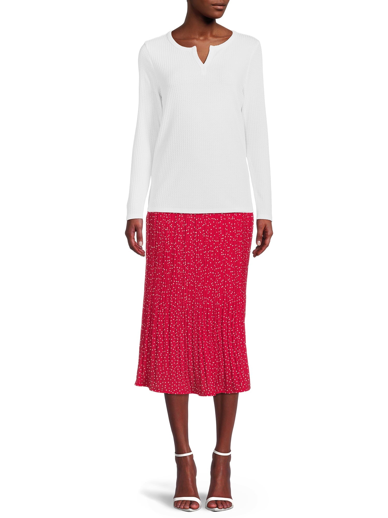 Nine.Eight Women's High-Waisted Midi Swing Skirt - image 5 of 5