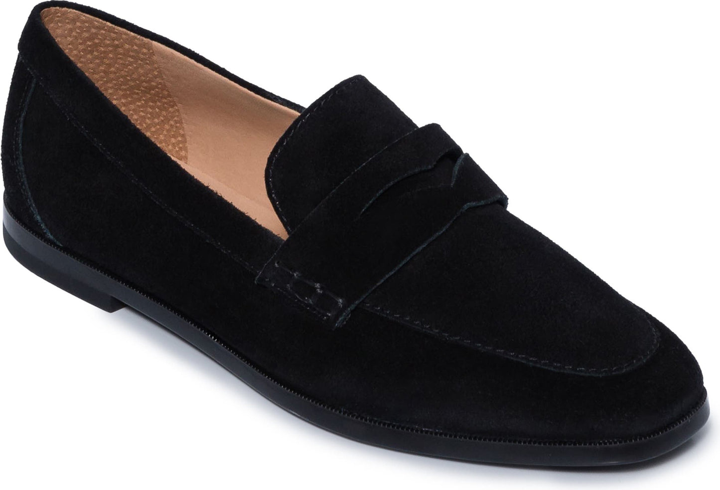 BERNARDO STUDIO Flexible Leather Loafer, Main, color, Black Split Suede