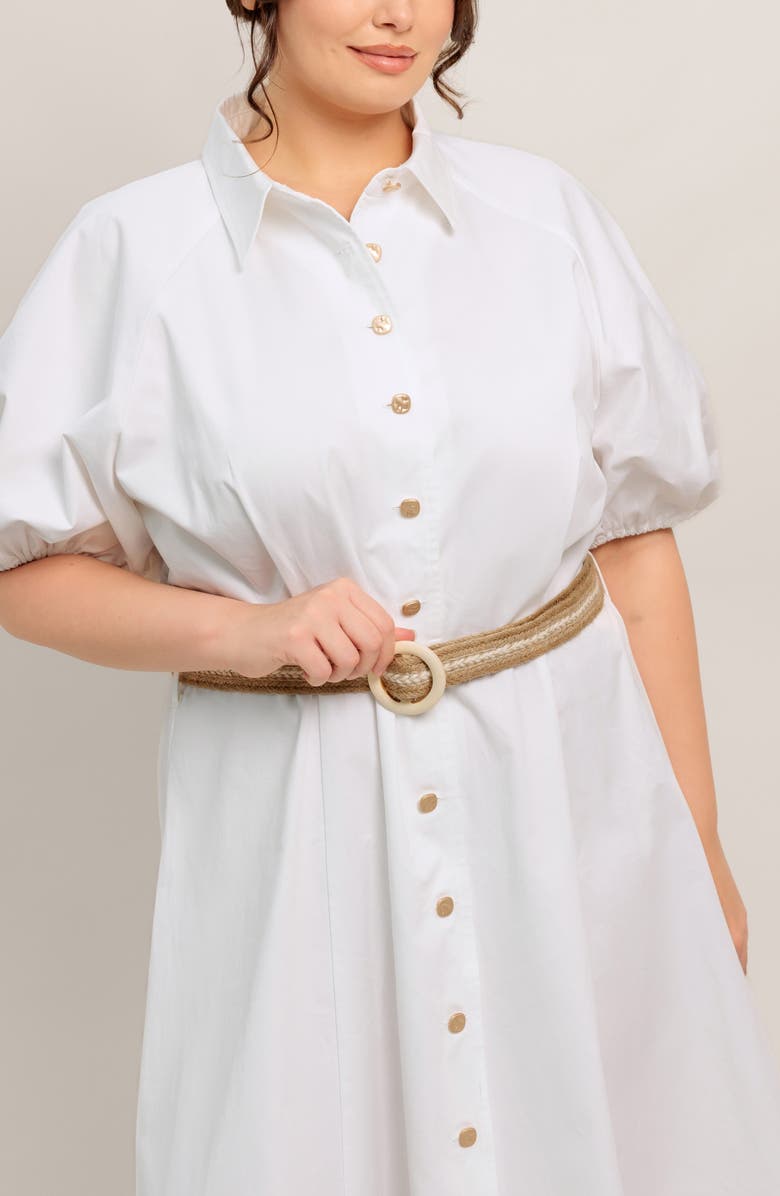 FLYING TOMATO Puff Sleeve Shirtdress