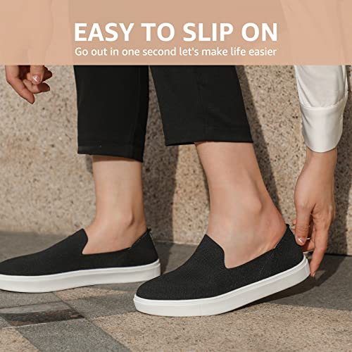 STQ Slip on Shoes for Women Breathable Fashion Sneakers Comfortable Knit Casual Shoes