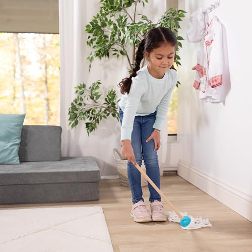 Amazon Melissa & Doug Dust Sweep Mop 6-Piece Pretend Play Set, Toddler Toy Cleaning, Pretend Play Home Cleaning, Kids Broom and Mop Set for Ages 3+