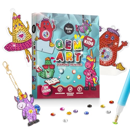 Amazon Halmolife Diamond Art Kit for Kids - Gem Painting Arts & Crafts Kits for Ages 6-12, Gifts for 6, 7, 8, 9, 10, 12 Year Old Boy & Girl - Girls Birthday Toys Gift Ideas - Craft Activities Age 6+