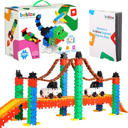 BEBLOX Building Blocks | Building Toys for Kids Ages 4-8 500-piece Set - Learning & Educational Fun Stem Toys - Birthday Gifts for Boys & Girls Age 4 5 6 7 8 9 10 11 & 12 Year Old Toys