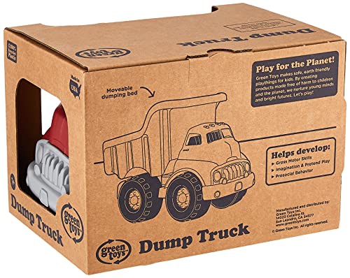 Green Toys Dump Truck, Red/Yellow CB - Pretend Play, Motor Skills, Kids Toy Vehicle. No BPA, phthalates, PVC. Dishwasher Safe, Recycled Plastic, Made in USA.