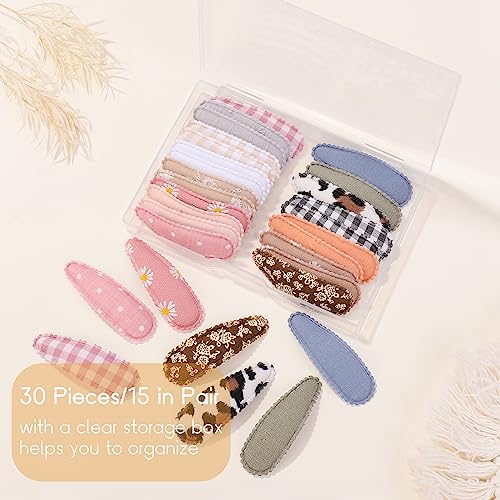 Amazon Choicbaby 30 Pcs Toddler Hair Clips Floral Print Girl Hair Clips for Girls Non Slip Wrapped Snap Hairpins for Kids Barrettes Hair Accessories for Baby Girls 2.2 Inch