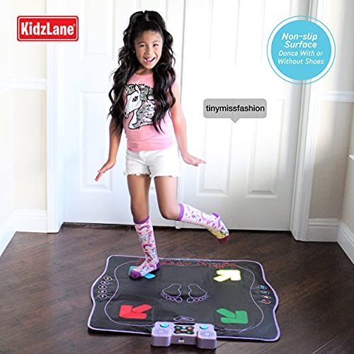 Kidzlane Electronic Dance Mat for Kids 8-12 | Wireless Dance Mat with Bluetooth/AUX and Built in Music, 5 Challenge Levels, 4 Modes | Dance Dance Revolution Mat | Toys for Girls Ages 6+